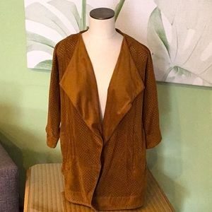 Alfani Brown Faux Suede Jacket Size 0X